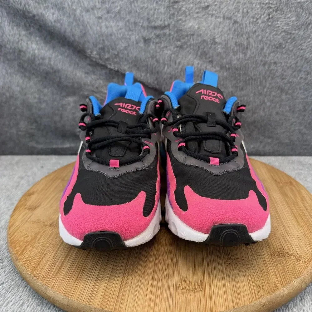 Nike Air Max 270 React Shoes Boys Size 7Y Pink Black Running Sneakers BQ0101-001